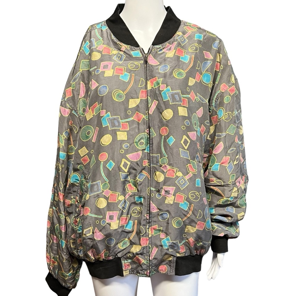 Royalty Silks - Womens Vintage Colorful Silk Lightweight Jacket Sz. LG